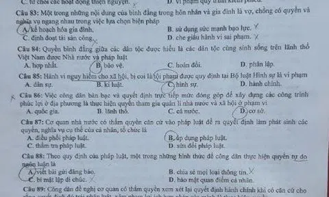 Đề thi, đáp án chính thức môn Giáo dục công dân tốt nghiệp THPT 2022