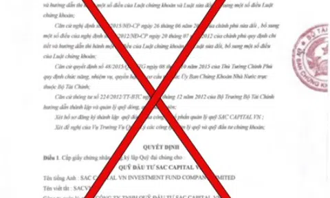 Cảnh báo giả mạo Ủy ban Chứng khoán Nhà nước về việc đăng ký thành lập quỹ đại chúng lừa đảo nhà đầu tư