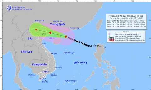 Cơn bão số 1 giật cấp 15, cách Quảng Ninh 480km