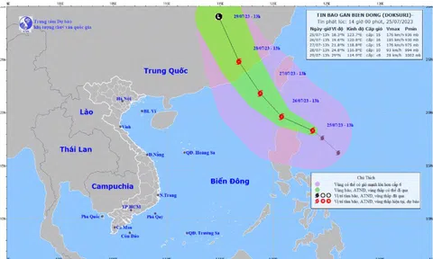 Cập nhật diễn biến bão Doksuri giật trên cấp 17, đang áp sát biển Đông