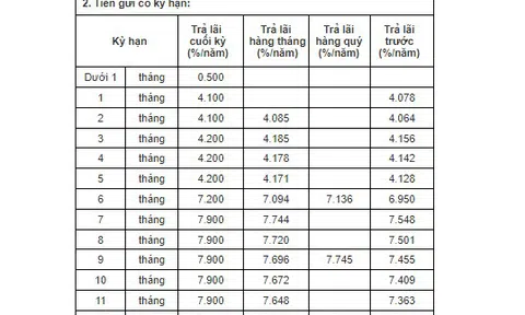 Gửi tiết kiệm kỳ hạn 10 tháng ở ngân hàng nào thì lãi cao nhất?