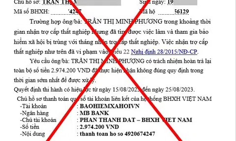 Mạo danh cơ quan bảo hiểm xã hội thu hồi tiền trợ cấp thất nghiệp