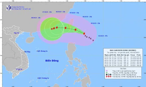 Bão Koinu cường độ rất mạnh, đang hướng vào Biển Đông