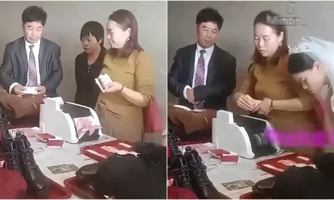 Nhận tiền sính lễ từ nhà trai, bố mẹ cô dâu có hành động gây tranh cãi