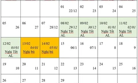 Chi tiết lịch nghỉ Tết Nguyên đán Giáp Thìn và Quốc khánh năm 2024