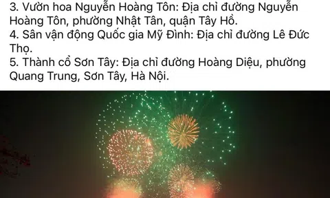 Hà Nội nói gì về thông tin "bắn pháo hoa 5 điểm trong dịp Tết Dương lịch 2024"?