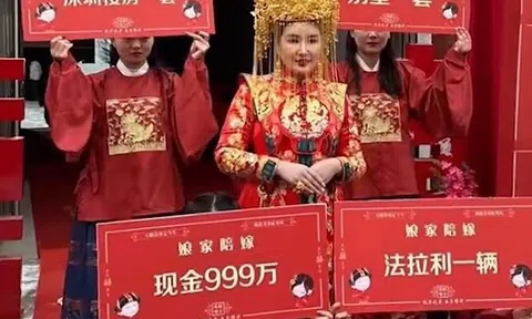 Cô dâu Trung Quốc tự chuẩn bị hồi môn hơn 100 tỷ đồng, danh tính chú rể khiến nhiều người bất ngờ