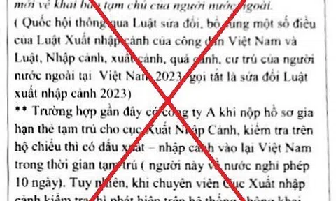 Thực hư thông tin phạt người nước ngoài xuất cảnh không khai báo tạm vắng