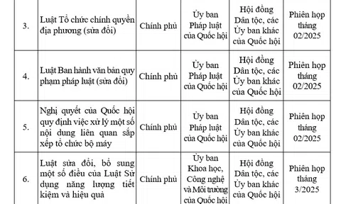 Điều chỉnh Chương trình xây dựng luật, pháp lệnh 2025