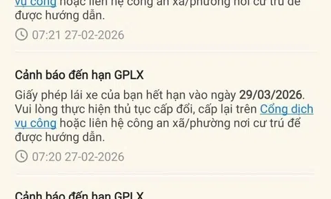 VNeTraffic thêm tính năng thông báo GPLX sắp hết hạn: Cục CSGT thông báo nóng