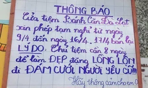 Chủ quán đóng cửa 8 ngày để làm đẹp đi đám cưới người yêu cũ