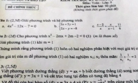 Bình Dương: Đề thi môn toán lớp 9 sai, học sinh lo mất điểm oan