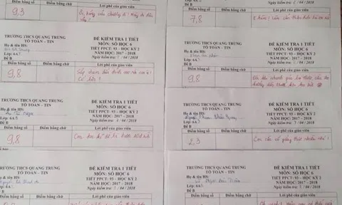 Lời phê dễ thương của cô giáo dạy Toán khiến trái tim học sinh `tan chảy`