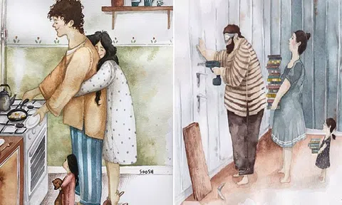 Bộ tranh gia đình nhỏ hạnh phúc bất cứ ai cũng khao khát có được