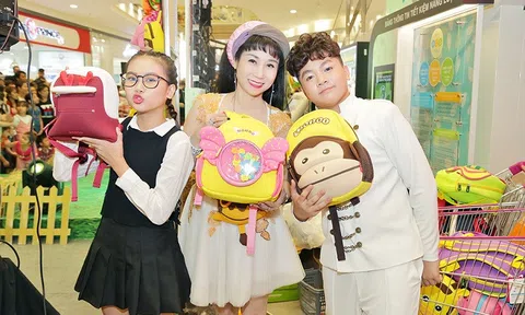 Uyên Thảo cùng Bảo An, Bé Ben tham gia buổi ra mắt balo trẻ em Nohoo 