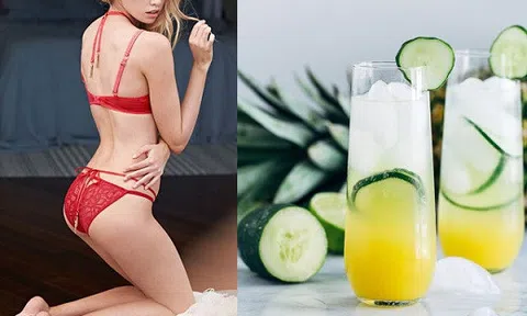 `Nước thần` từ dứa và dưa chuột giúp giảm 2 kg/tuần