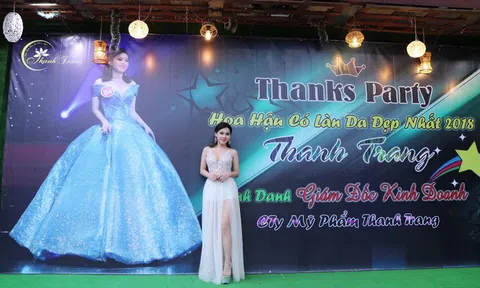 Hoa hậu có làn da đẹp Thanh Trang rạng rỡ trong buổi tiệc Thanks Party