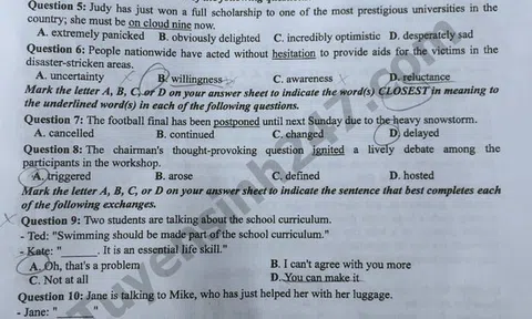 Bài giải đề thi Tiếng Anh THPT quốc gia 2018 – Mã đề 403