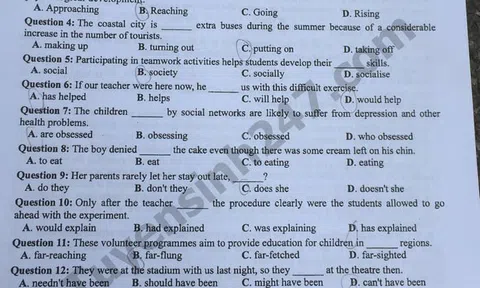 Bài giải đề thi Tiếng Anh THPT quốc gia 2018 – Mã đề 404