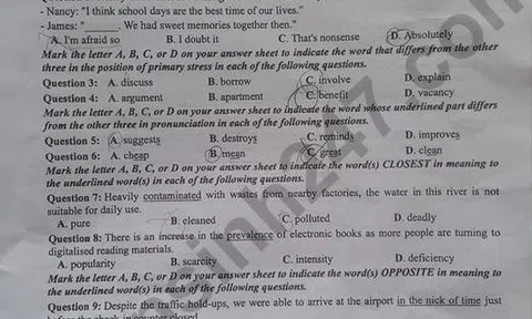 Bài giải đề thi Tiếng Anh THPT quốc gia 2018 – Mã đề 416