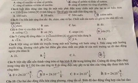 Đề thi môn Vật lý THPT Quốc gia 2018 - mã đề 206