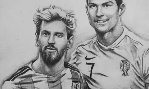 Chàng trai 9x vẽ tranh về Ronaldo, Messi… y như thật