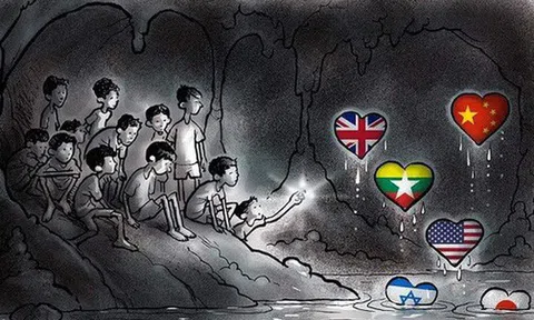 Những bức tranh dễ thương và ý nghĩa về hành trình giải cứu đội bóng Thái bị mắc kẹt