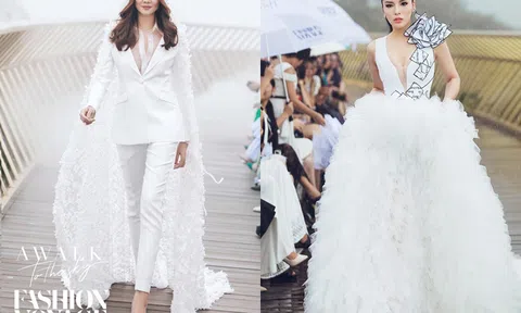 Thanh Hằng, Kỳ Duyên và dàn người đẹp catwalk trên độ cao 1400 mét dưới trời mưa 