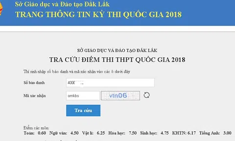Phúc khảo môn Toán, một thí sinh tại Đắk Lắk tăng từ 0,6 lên 7,2 điểm