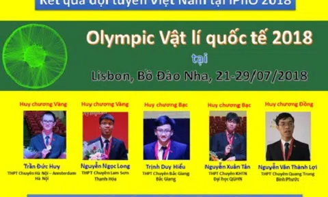 Học sinh Việt Nam giành 2 huy chương vàng Olympic Vật lý quốc tế 2018