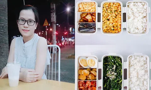 Cô nàng 9X khoe những hộp cơm trưa văn phòng tự tay chuẩn bị khiến chị em ngưỡng mộ