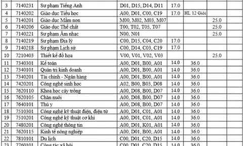 Điểm chuẩn ĐH Hùng Vương thấp nhất là 14 điểm