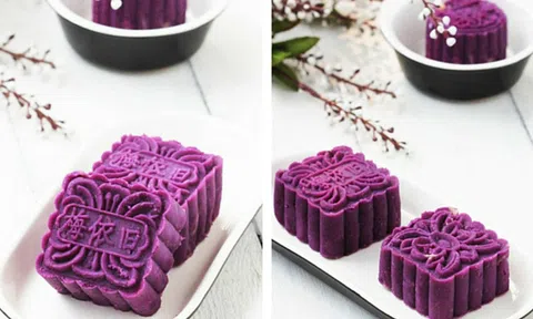 Cách làm bánh trung thu khoai lang tím không cần lò nướng