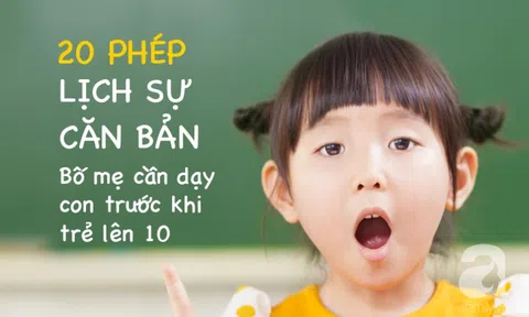 20 phép lịch sự cơ bản trẻ em cần được bố mẹ dạy dỗ ngay từ khi còn nhỏ