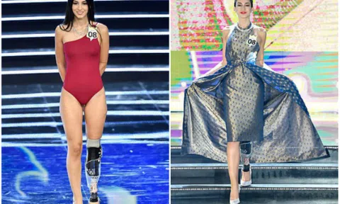 Nhan sắc rạng ngời của người đẹp khuyết tật tại vòng chung kết Hoa hậu Ý