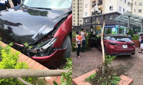 Chịu phạt không lâu, Mazda 3 từng náo loạn Cầu Diễn lại gây tai nạn