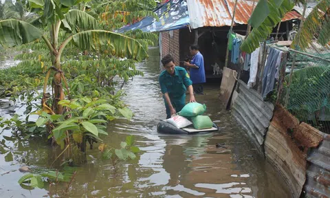 Đông Bằng Sông Cửu Long: Nhiều nơi Triều cường cao bất ngờ, ngập úng trên diện rộng