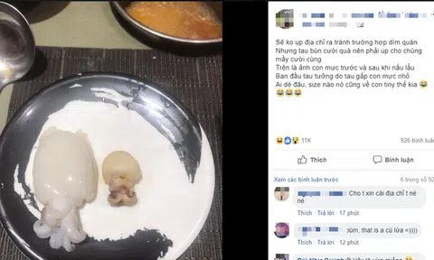 Tưởng được \'cắn ngập răng\' với đĩa mực to, cô gái tiu nghỉu khi thấy sản phẩm
