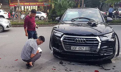Xế hộp Audi Q5 đâm liên hoàn ôtô, xe máy khiến 2 người bị thương