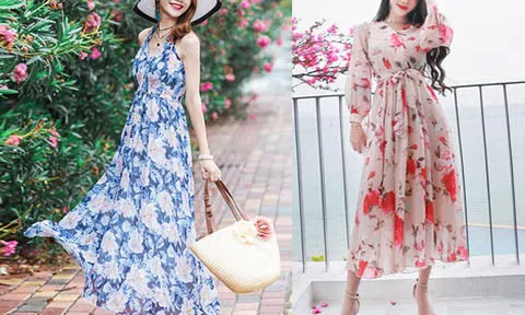 Cách chọn kiểu đầm hoa tôn dáng chị em trong ngày hè nóng bức