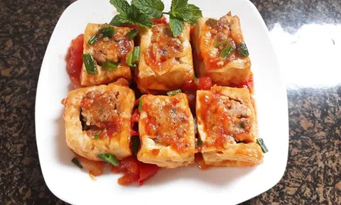 Cách làm đậu phụ nhồi thịt thơm ngon, bổ dưỡng