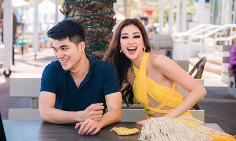 Tiết lộ danh tính người đàn ông điển trai tháp tùng Khánh Vân đến Mỹ
