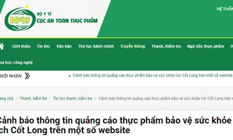 Cảnh báo thông tin quảng cáo thực phẩm bảo vệ sức khỏe Ích Cốt Long