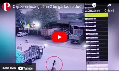 Clip: Kinh hoàng cảnh 2 bé gái lao ra đường bị xe tải húc bay 15 mét