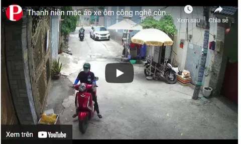 Thanh niên mặc áo xe ôm công nghệ cùng đồng bọn dàn cảnh cướp tài sản