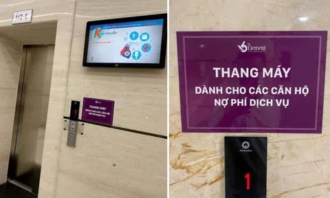 Chuyện lạ ở Hà Nội: Chung cư cao cấp dán biển “thang máy dành cho các căn hộ nợ phí dịch vụ”
