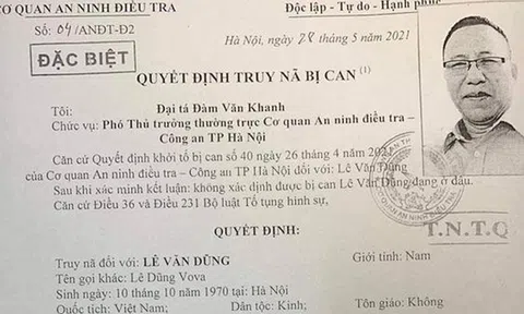 Truy nã bị can Lê Văn Dũng - còn gọi là Lê Dũng "Vova" về hành vi chống phá Nhà nước
