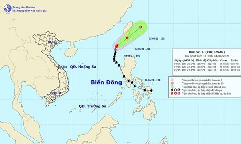 Bão số 1 Choi-wan giật cấp 10, gây mưa dông