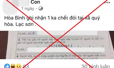 Đăng tin giả về người chết đói ở Hòa Bình để "câu like", 9X bị xử phạt
