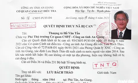 Truy nã đặc biệt nguy hiểm nguyên tổng giám đốc công ty Cổ phần Việt An